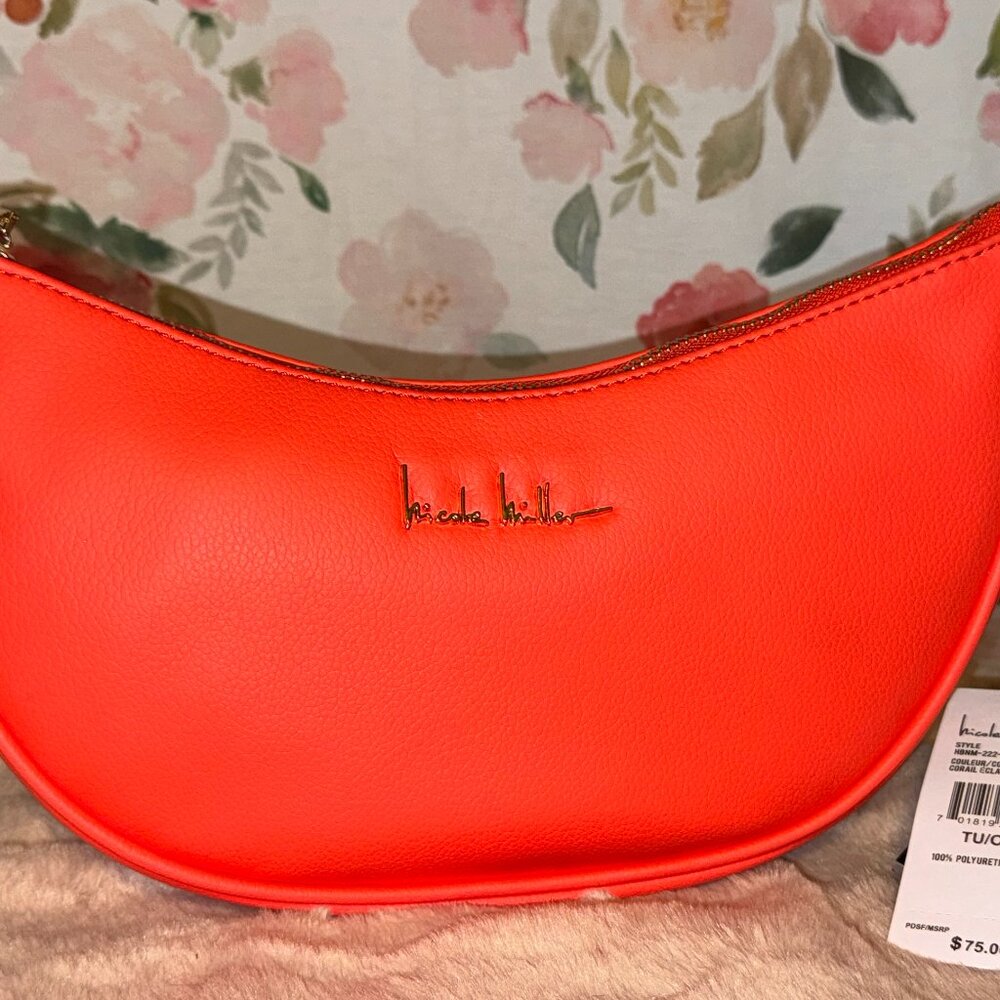 Nicole Miller Coral Crescent Crossbody Bag – NWT